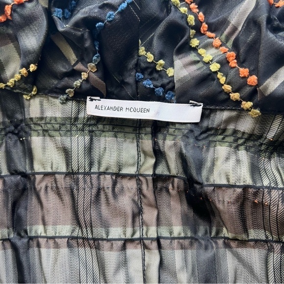 ALEXANDER MCQUEEN 1995 GREEN JACKET MULTICOLOUR STRINGS VINTAGE MADE IN ITALY 40 - Picture 12 of 17